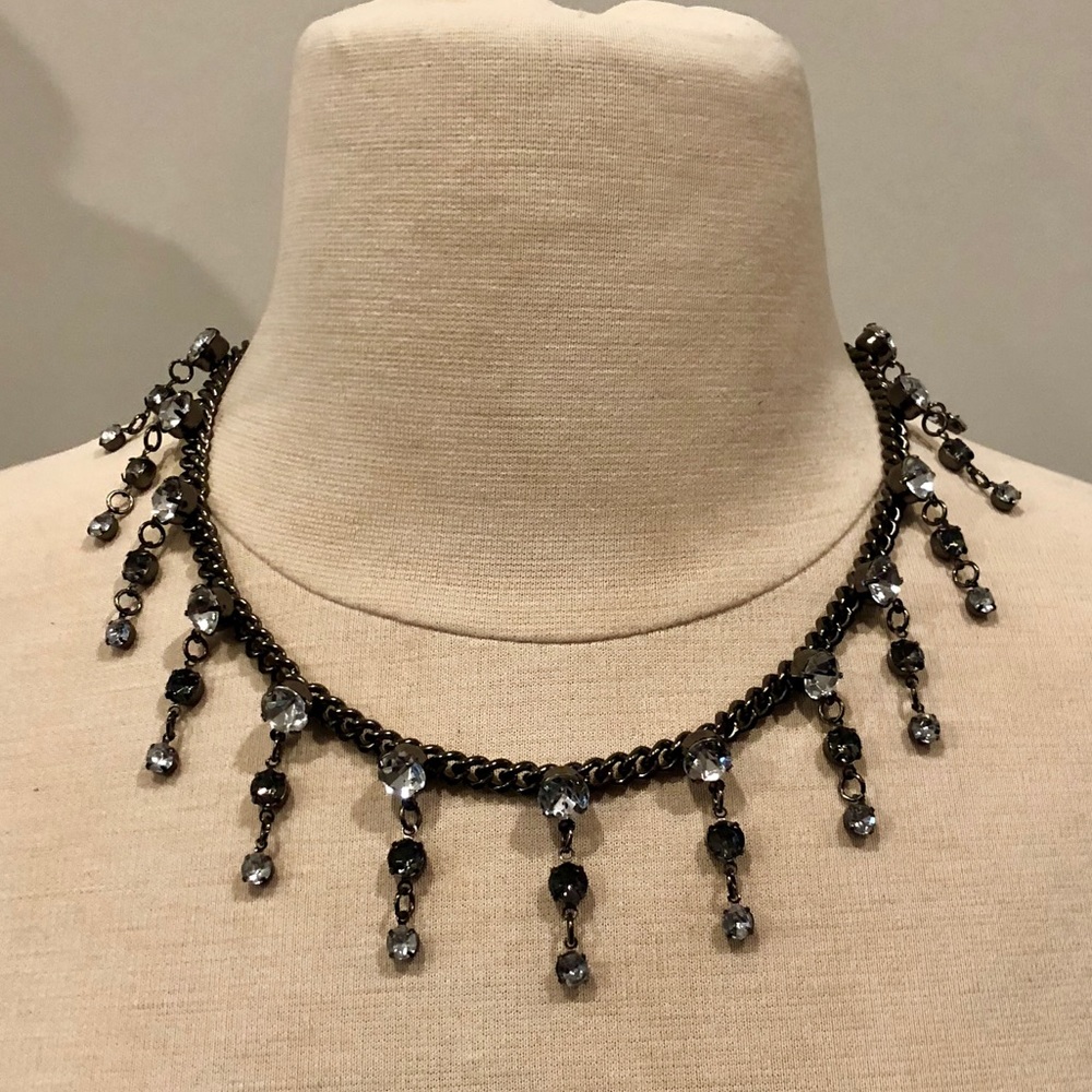 Stunning Gunmetal Triple Drop Necklace!
